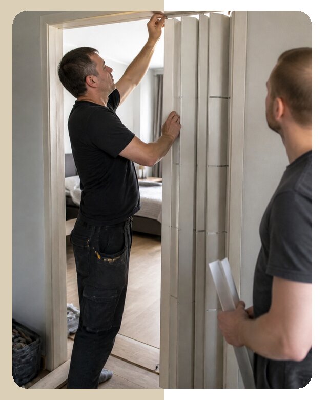 Профессиональная установка складной двери под ключ в Тюмени